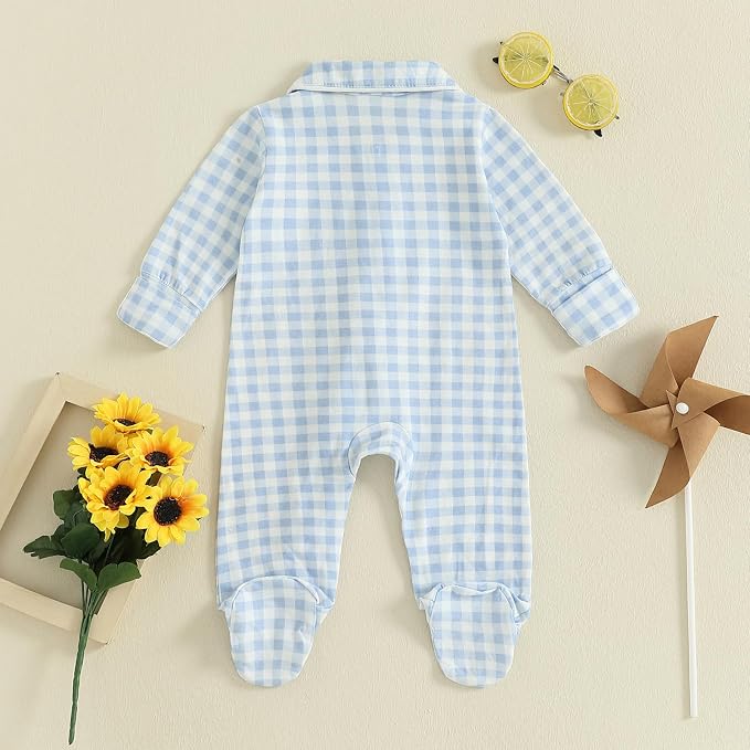 Seyurigaoka Newborn Baby Boy Girl Romper Long Sleeve Zipper Jumpsuit - Image 4