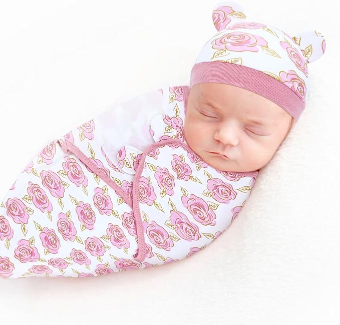 Dizila 2 Sets Adjustable Soft Cotton Blend Newborn Infant Baby Girl Receiving - Image 5