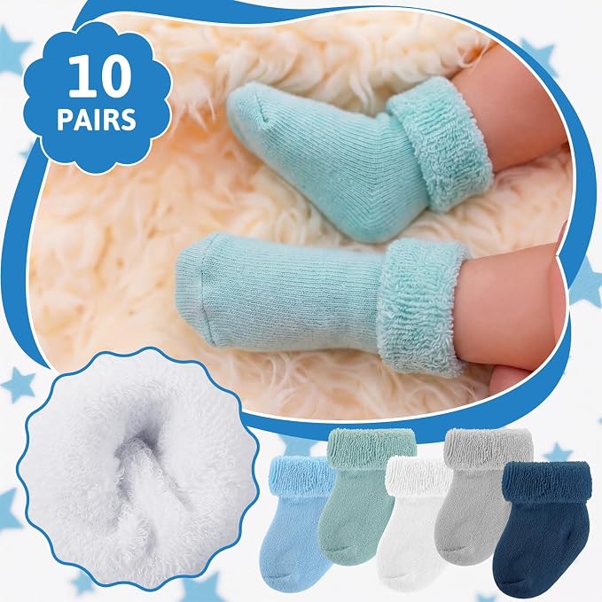 Twistover 10 Pairs Preemie Cotton Turn Cuff Socks - Image 3