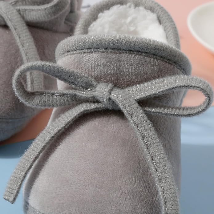 Baby Booties Newborn Fleece First Walking Shoes Non-Slip Sole Slippers Cozy - Image 5