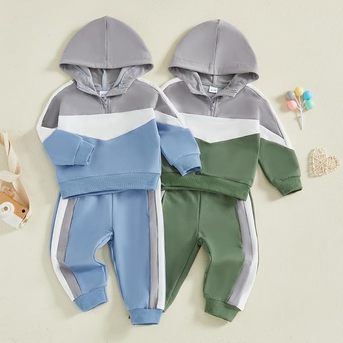 Infant Baby Boy Fall Winter Clothes Outfit Hooded Long Sweatshirt Pant Set - Image 6