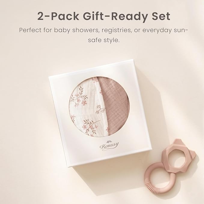 Konssy 2-Pack Muslin Baby Sun Hats - Image 8
