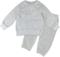 HonestBaby Baby 2-Piece Cozy Velour 100% Organic Cotton Sweatshirt and Jogger Sweatpants Set