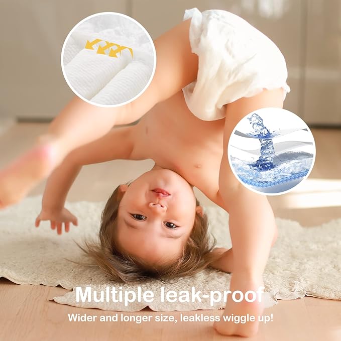 Baby Diapers Size 5 (27+lb),48 Count Babycozy Dry Disposable Diapers Bouncy Soft,0.8D Softer Touch Diapers and 10 Micron Velvet Soft Fiber Diapers Hypoallergenic for Sensitive Infant Skin