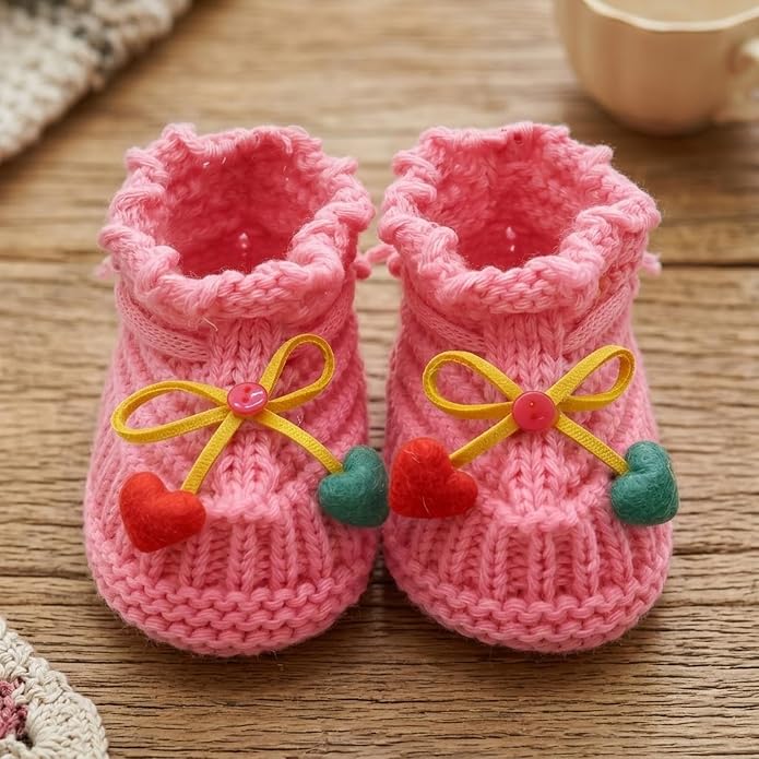 Infant Baby Boys Girls Knitted Booties Soft Cute First Walking Socks Shoes | - Image 2