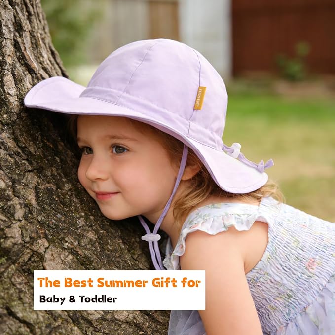 Baby Girl Sun Hat with UPF 50+ Outdoor Adjustable Toddler Beach Hat with Wide - Image 3