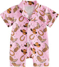Kuriozud Baby Girl Boy Romper Pajamas Onesie Short Sleeve Button Down Pjs by Kuriozud