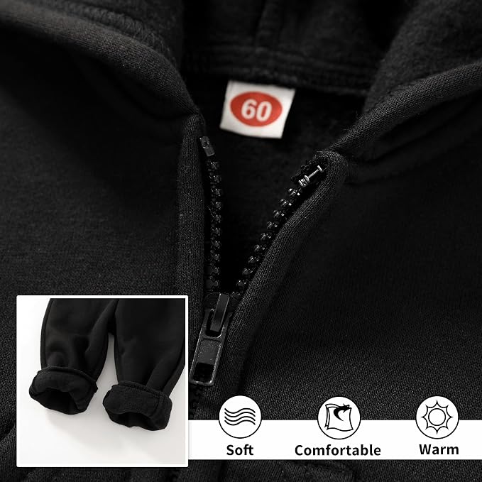 Happy Town Baby Clothes for Girls Boys Clothes Solid Color Zipper Hoodie and - Image 4