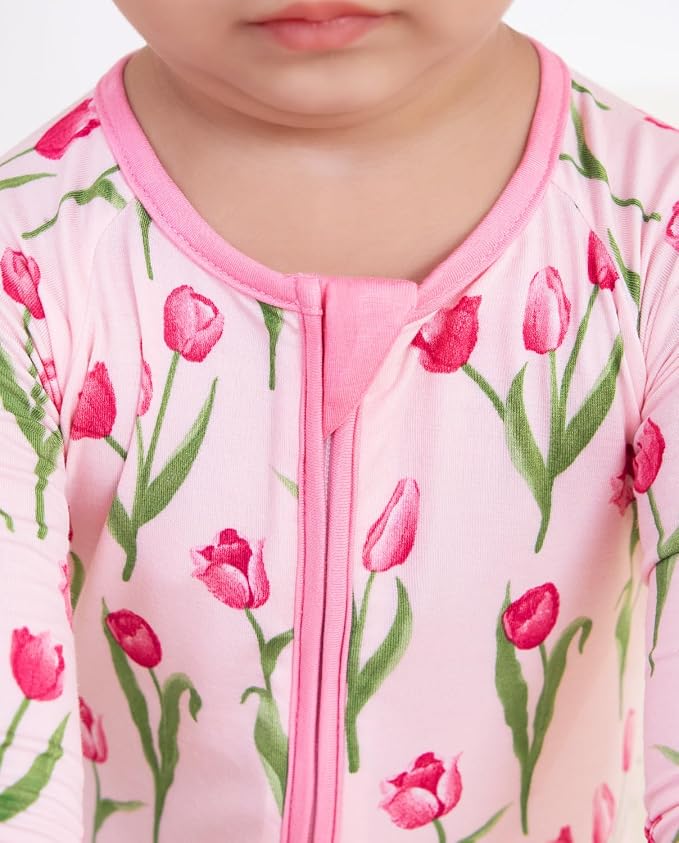 babee Reshinee Viscose Derived from Bamboo Baby Footie Pajamas Convertible - Image 6