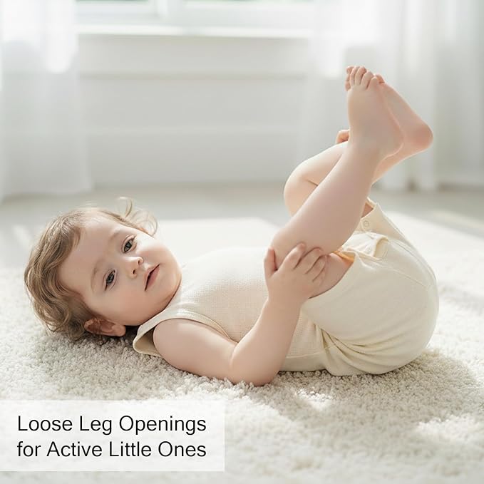 DEFAHN Viscose made from Bamboo Baby Boy Sleeveless Romper 2 Pack Infant Solid - Image 5