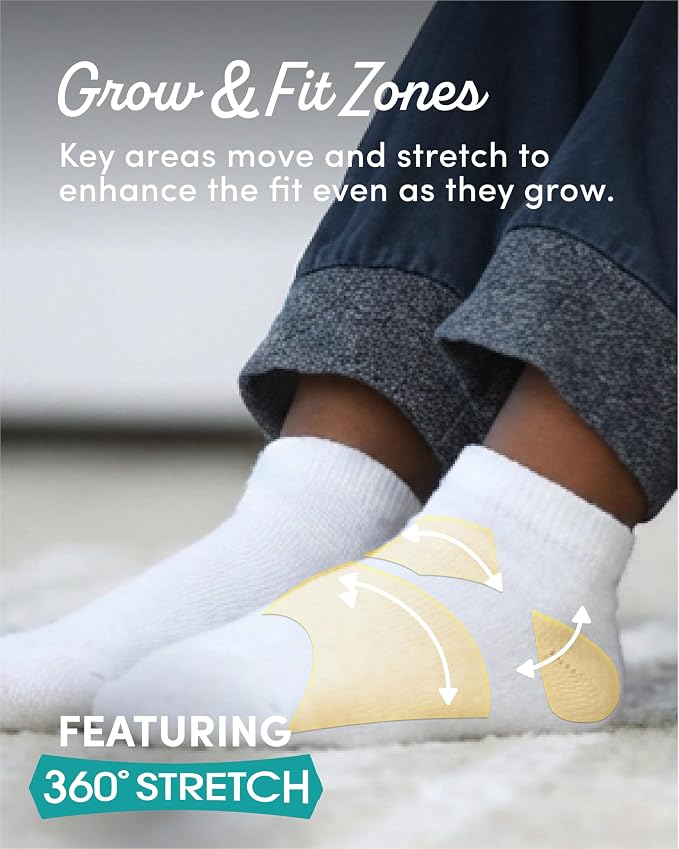 Fruit of the Loom Baby 22-Pack Grow & Fit Flex Zones Low Cut Stretch Socks - Image 2