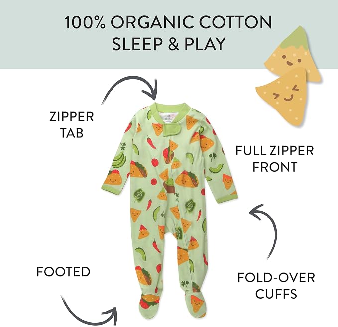 HonestBaby Baby Boys' Sleep & Play Footed One-piece Pajama Sleeper 100% Organic - Image 3