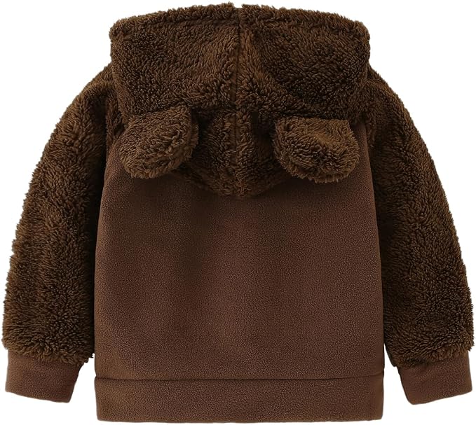 Toddler Winter Coats Baby Boys Girls Fuzzy Sherpa Fleece Jackets - Image 2