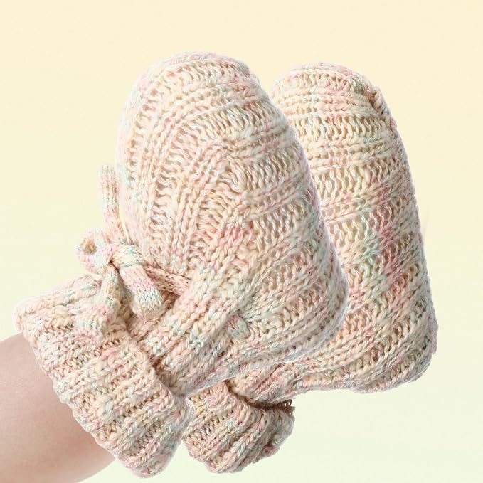 Evervibe 3 Pair Knitted Baby Booties | 100% Cotton, 0-6 Months Newborn - Image 6