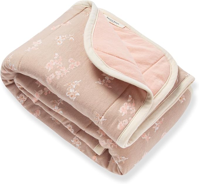 Burt's Bees Baby Organic Cotton Infant Reversible Blanket, Nursery Bedding | by BurtsBeesBaby
