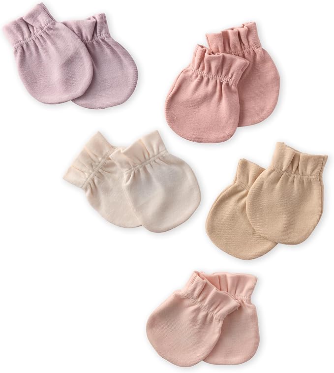 Butterblu Morgan 5-Pack Mitts 100% Cotton No Scratch Mitten Gloves | GOTS by Butterblu