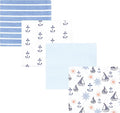 Hudson Baby Cotton Flannel Receiving Blankets 4-Pack, Sunshine And Sailboats by HudsonBaby