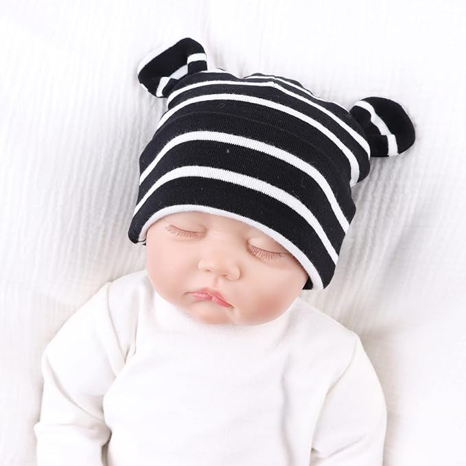 Pesaat Newborn Hospital Hat 0-12Months Preemie Boys Girls Beanie Solid Infant - Image 5