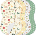 SmoothNovelty 5 Pack Farm Animals Baby Burp Cloths Soft Absorbent Burping Rags by SmoothNovelty