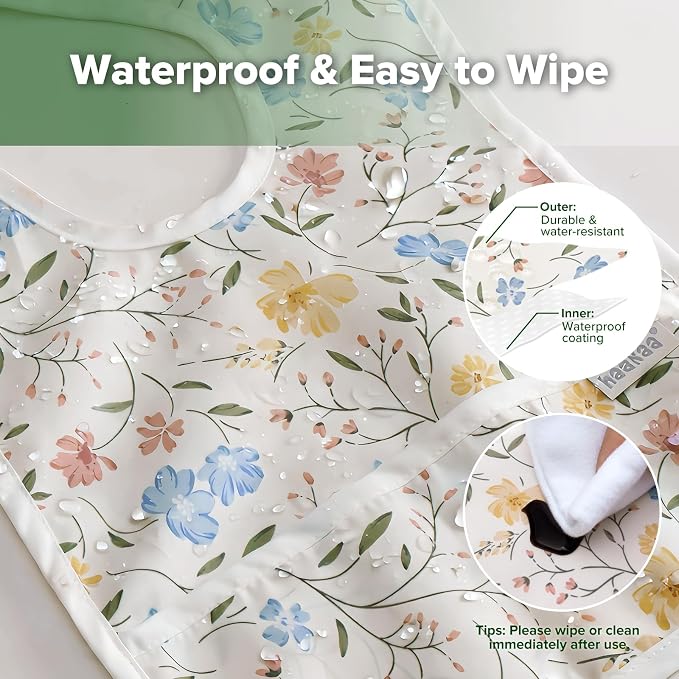 haakaa Waterproof Baby Bibs for Eating 2pcs for 6-24M - Image 3