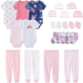 Newborn Layette Gift Set Bodysuits Pants for Baby Girl and Boy 24 Piece 100% Cotton Essentials and Accessories