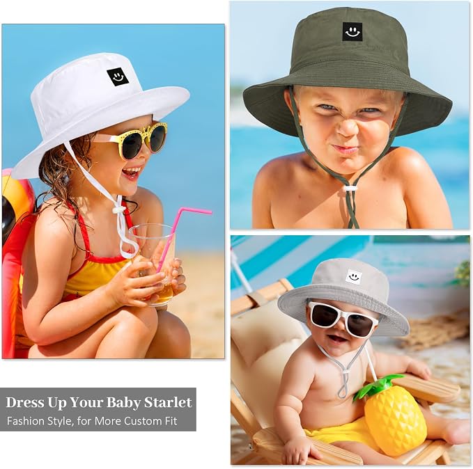 Baby Toddler Sun Hat, Kids Summer UPF 50+ Foldable Beach Bucket Hat - Image 7