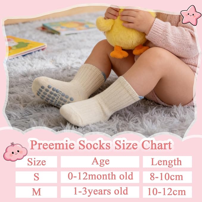 8 Pairs Baby Toddler Socks Non-Slip Grip Socks - Image 5