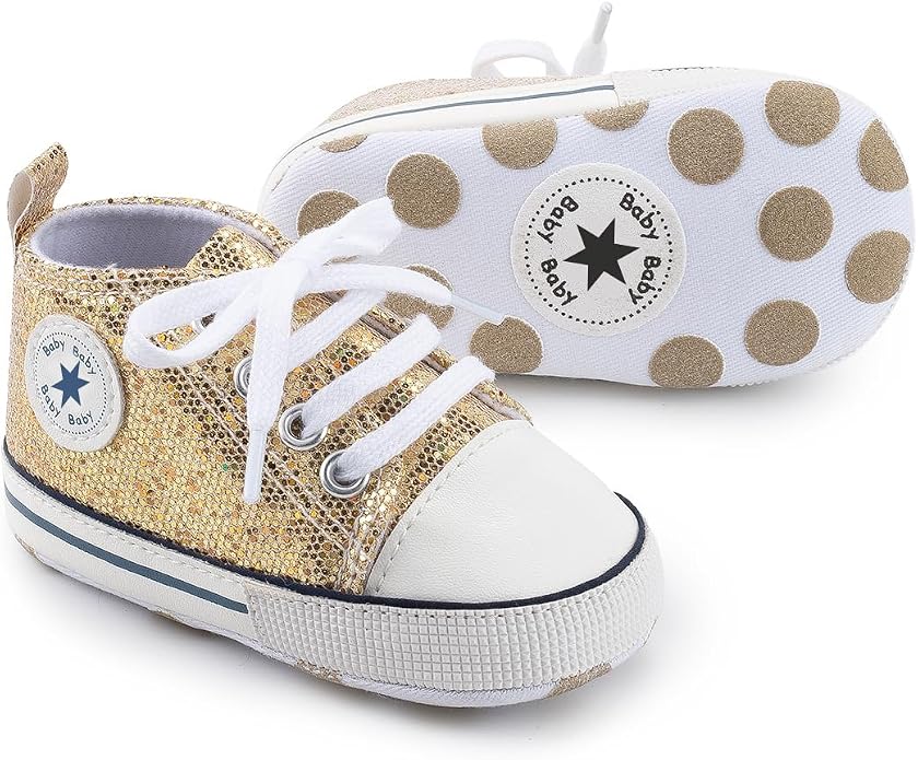 Unisex Baby Girls Boys Canvas High-top Shoes, Newborn Infant Anti-Slip Soft - Image 2