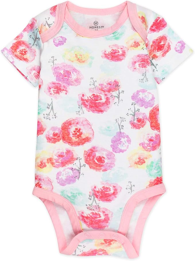 HonestBaby baby-girls 5-pack Short Sleeve Bodysuits One-piece 100% Organic - Image 2