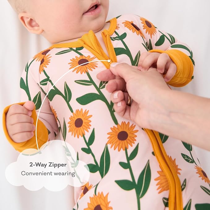 pureborn Baby Sleeper Viscose from Bamboo Zipper Footies 0-24 Months - Image 4