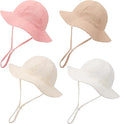 4 Pack Muslin Baby Sun Hat UPF 50+ Sun Protection | Soft Muslin, Wide Brim by Zhamate