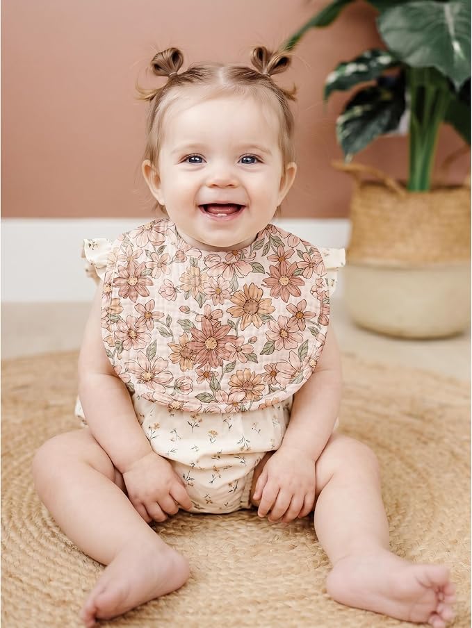 Konssy 8-Pack Muslin Baby Bibs, Adjustable Fit - Image 5