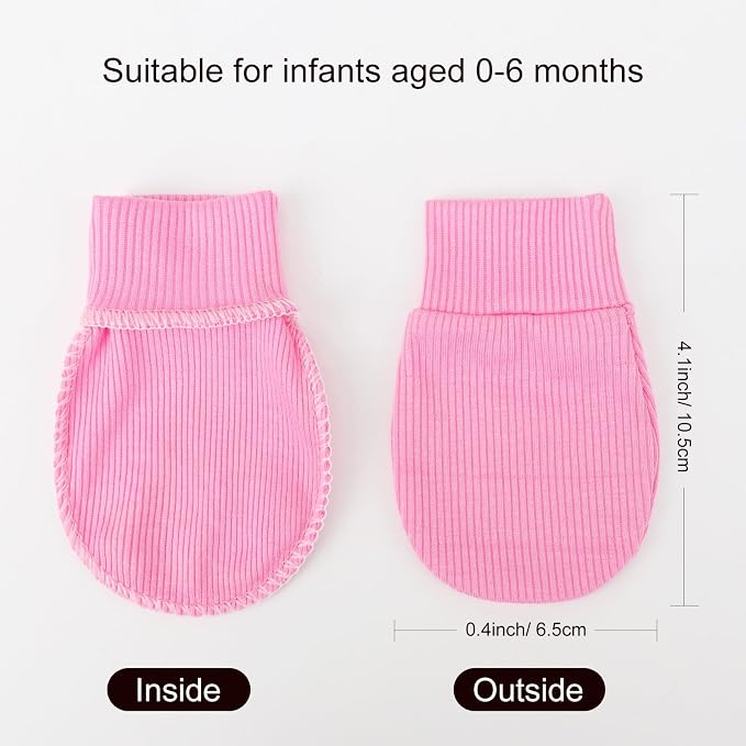 BQUBO 6 Pairs Newborn Baby Boys Girls Mittens 0-6 Months Unisex-Baby Infant - Image 6