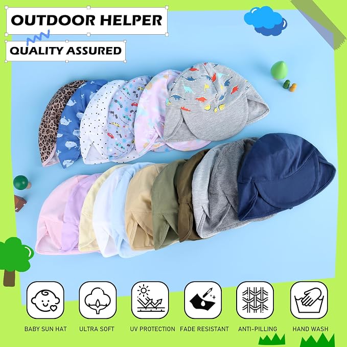 Duoyeree UPF 50+ Baby Sun Hat, Ear & Neck Protection - Image 4