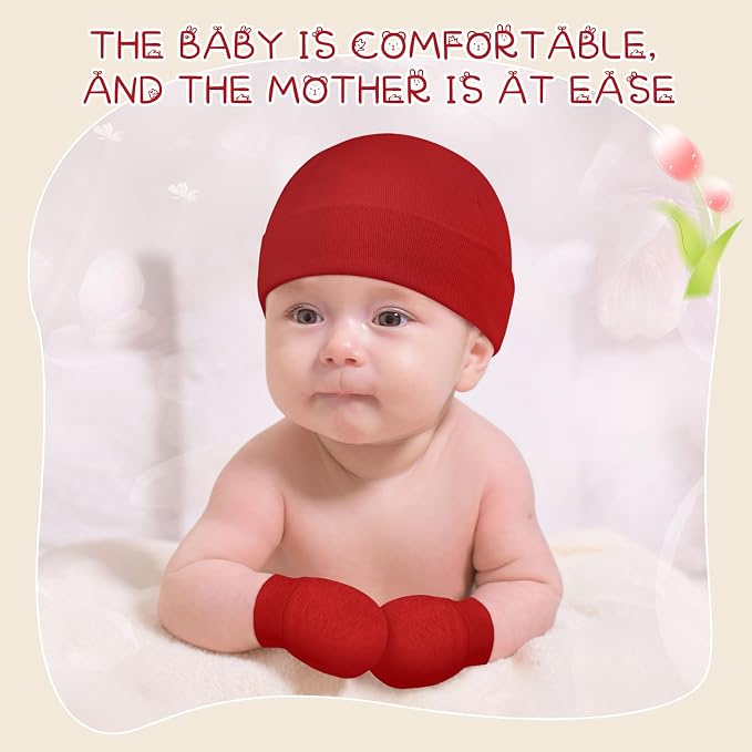 Century Star Cotton Newborn Baby Beanie Hats and Mittens Set Infant Hats - Image 5