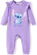 Disney Stitch Princess Minnie Winnie Marvel Baby Girls Ruffle Long Sleeve by Disney