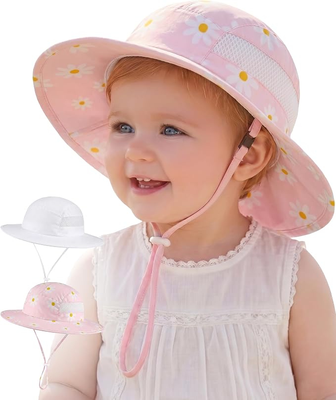 HONGTEYA 2 Pack Baby Sun Hat Infant Toddler Boys Girls Sun Protection Bucket by HONGTEYA