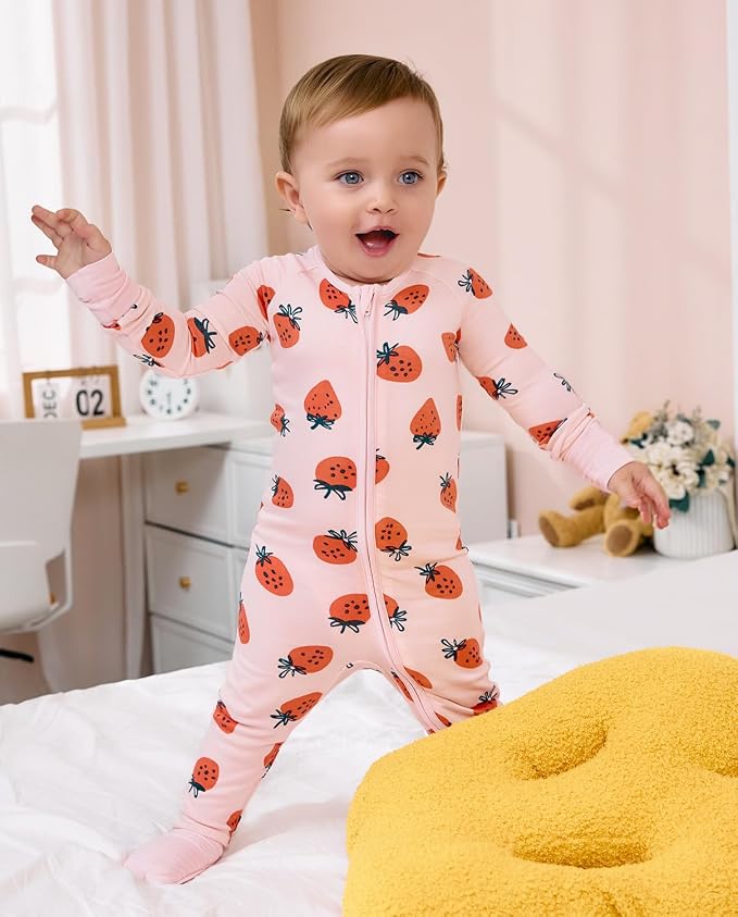 babee Reshinee Viscose Derived from Bamboo Baby Footie Pajamas Convertible - Image 8