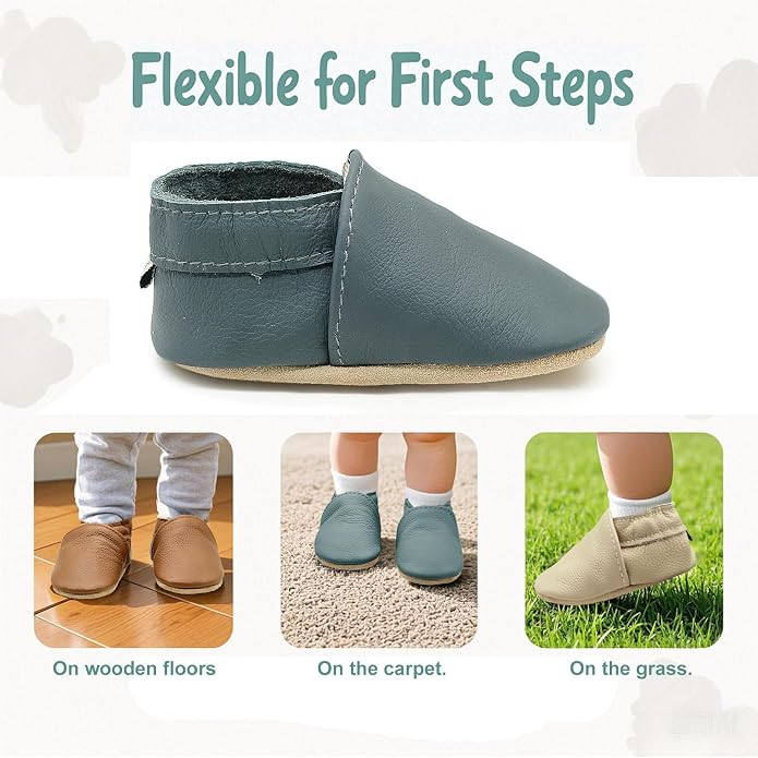 Genuine Leather Baby Booties Soft Sole Toddler Walking Shoes - Image 6