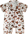 Kuriozud Baby Girl Boy Romper Pajamas Onesie Short Sleeve Button Down Pjs by Kuriozud
