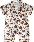 Kuriozud Baby Girl Boy Romper Pajamas Onesie Short Sleeve Button Down Pjs by Kuriozud