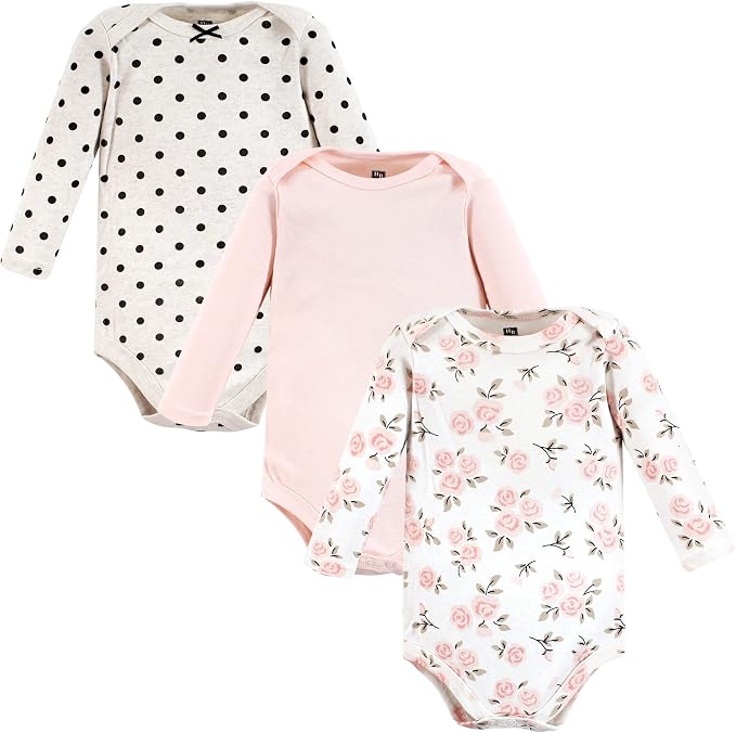Hudson Baby Baby Girls' Cotton Long-sleeve Bodysuits 3-pack by HudsonBaby