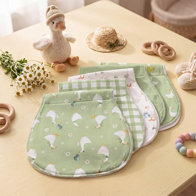 SmoothNovelty 5 Pack Silly Goose Baby Burp Cloths Soft Absorbent Burping Rags - Image 6