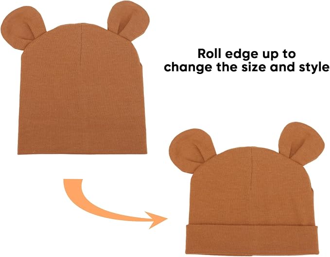 DRESHOW BQUBO 4 Pieces Baby Beanie Newborn Toddler Soft Cute Knit Hat Hospital - Image 6