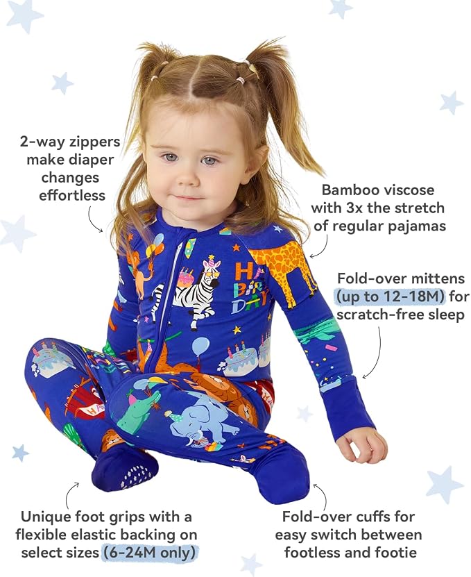 babee Reshinee Bamboo Viscose Baby Footie Pajama, Zipper Sleeper Boys Girls - Image 4