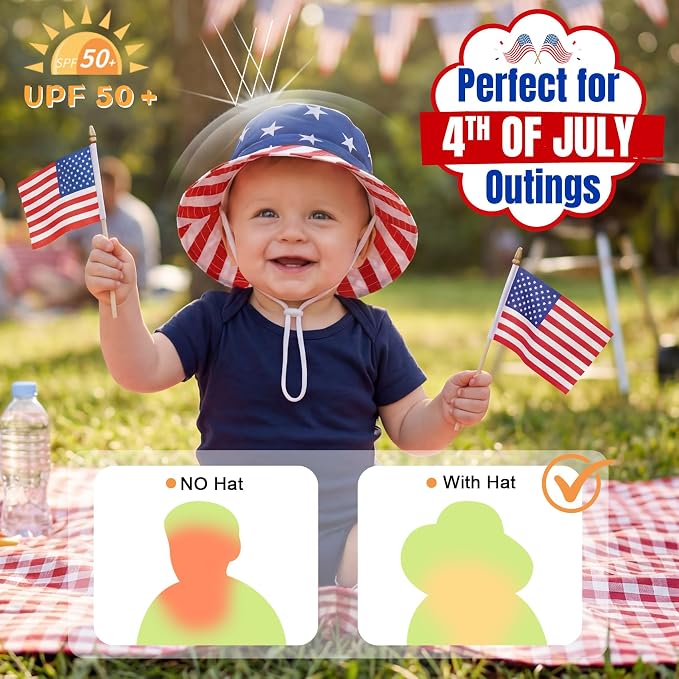 Durio UPF 50+ Baby Sun Hat Wide Brim Toddler Bucket Hats - Image 3