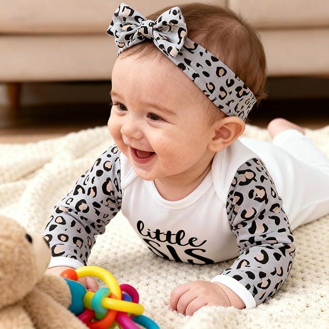 AMAWMW Newborn Baby Girl Little Sister Sleeper Gown Stripe Long Sleeve - Image 3
