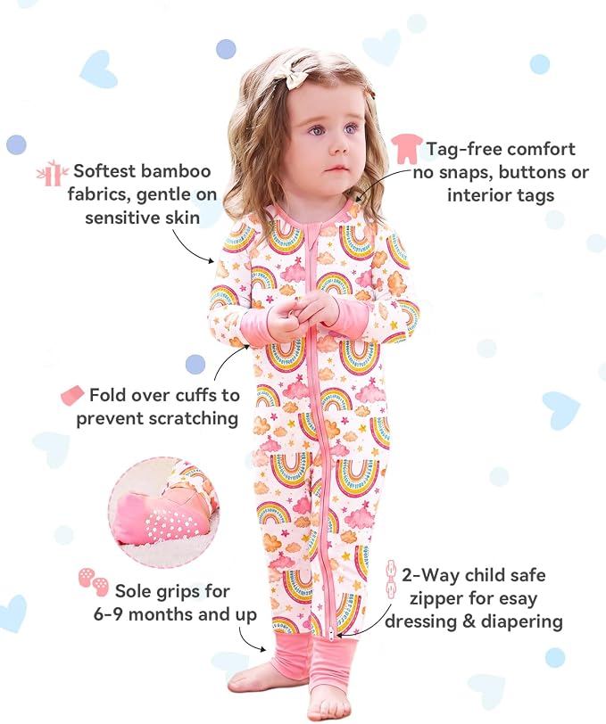 babee Reshinee Viscose Derived from Bamboo Baby Footie Pajamas Convertible - Image 2