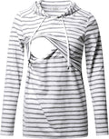 GINKANA Women's Nursing Hoodie Sweatshirt Long Sleeves Breastfeeding Maternity Tops Casual Clothes