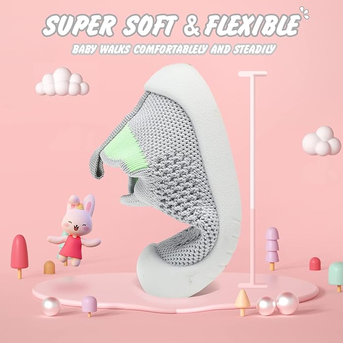 Baby Walking Shoes Toddler Girl Boy Soft Sole Breathable Cotton Canvas Shoes Infant Lightweight Non-Slip Safer Slip-on First Walkers Shoes Casual Tennis Wide Sneakers Rubber Soles Running Outdoor